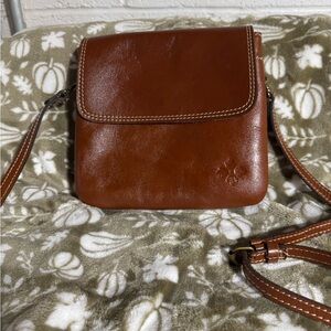 Patricia Nash Rich Brown Leather Crossbody Bag